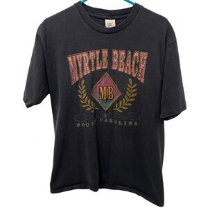 Vintage Myrtle Beach South Carolina Graphic Print Crew Neck T-Shirt‎